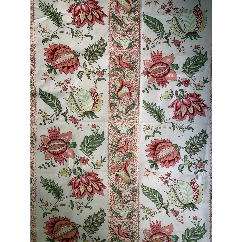 Upholstery Fabric Striped Jacobean Vintage 44" x 27"